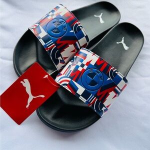 Puma Mens BMW MMS Leadcat 2.0 Blue Slides Sandals Shoes 9 NWT